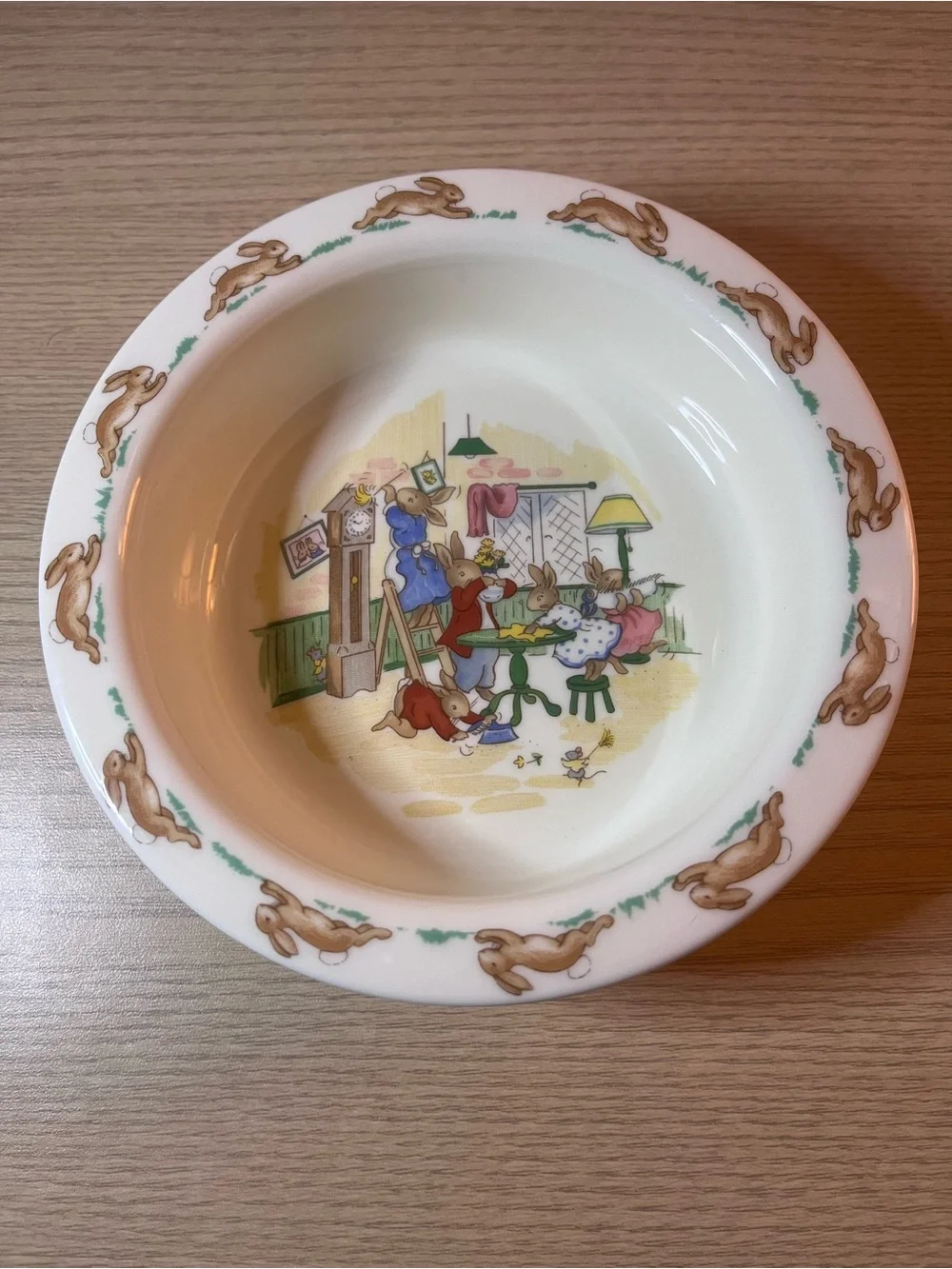 Vintage Royal Doulton Bunnykins 2pc Set - China Bowl & 2-Handled Mug England